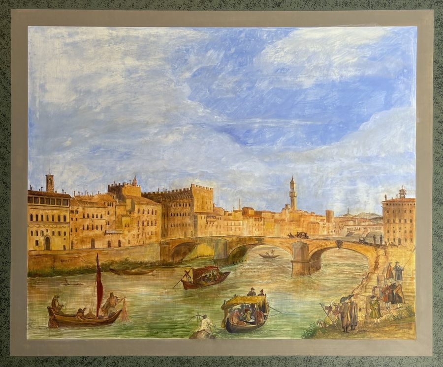 Salotto fresco: Ponte Santa Trinita and boats on the Arno