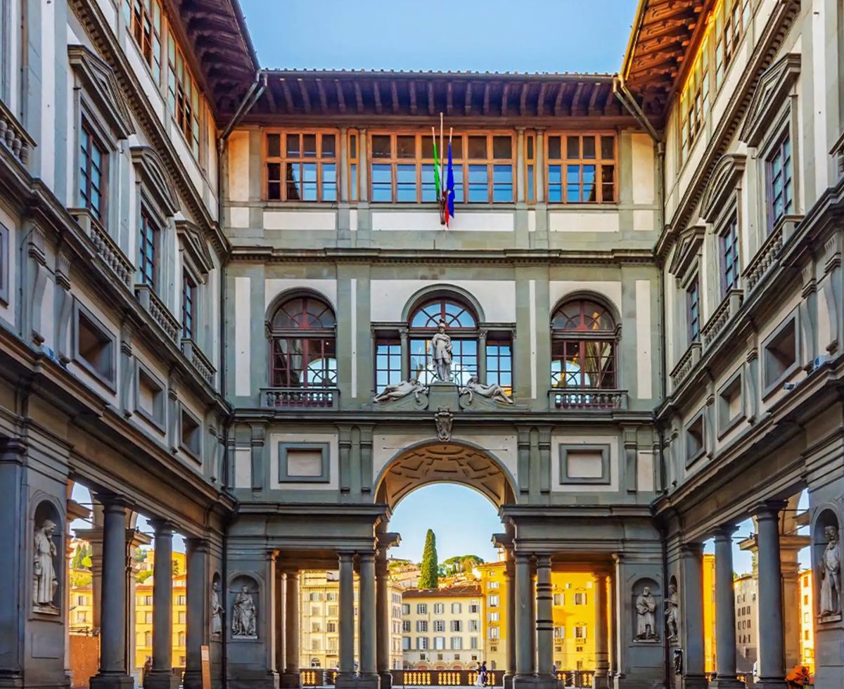 The Uffizi Gallery courtyard