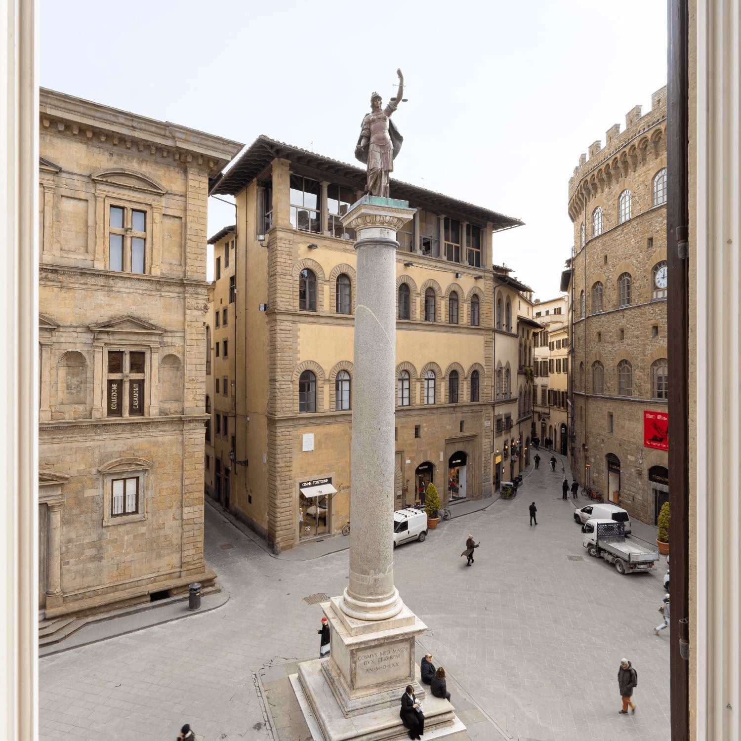 Piazza Santa Trinita, outside the door of the B&B